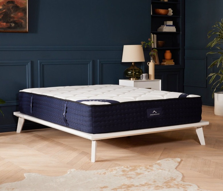 dreamcloud mattress in blue bedroom