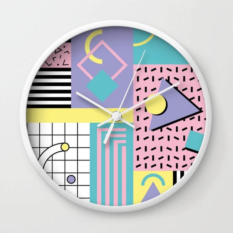 new wave neon wall clock