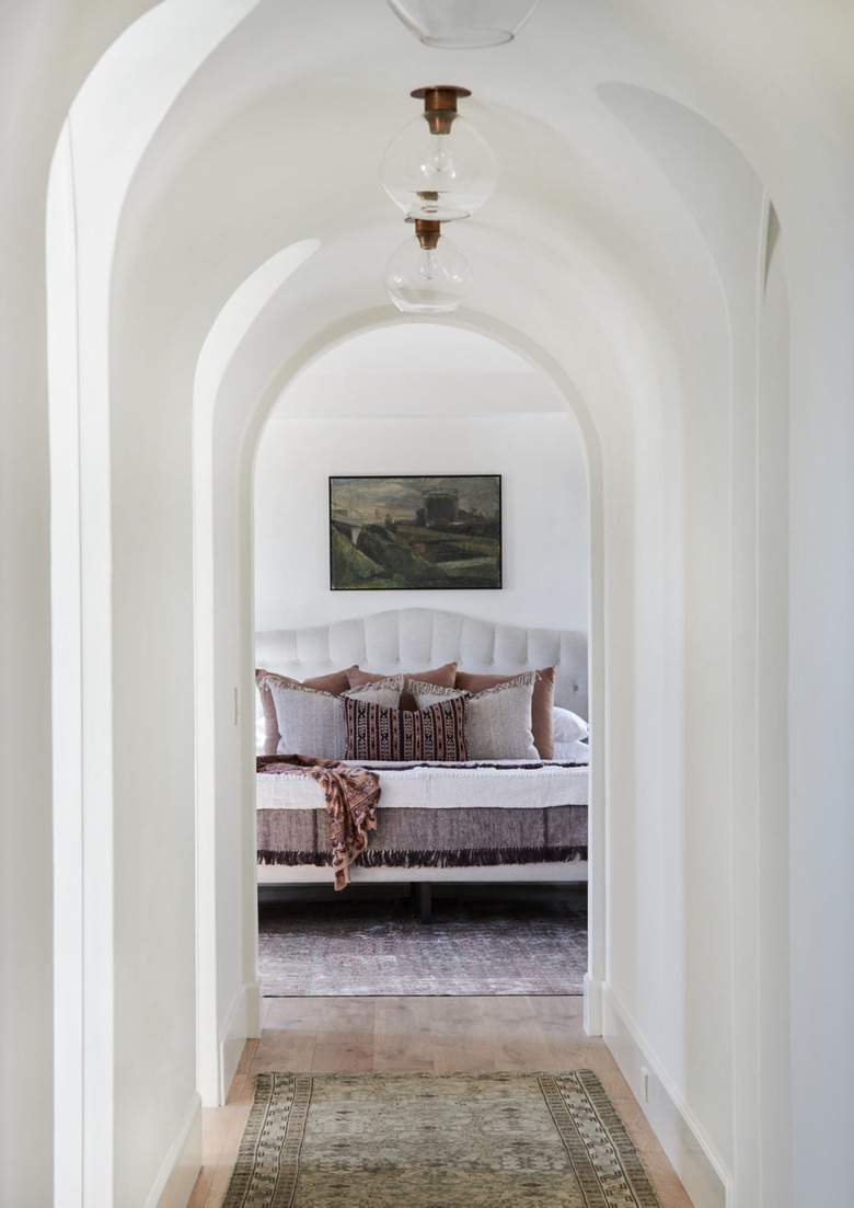 Minimalist hallway lighting clear glass shades