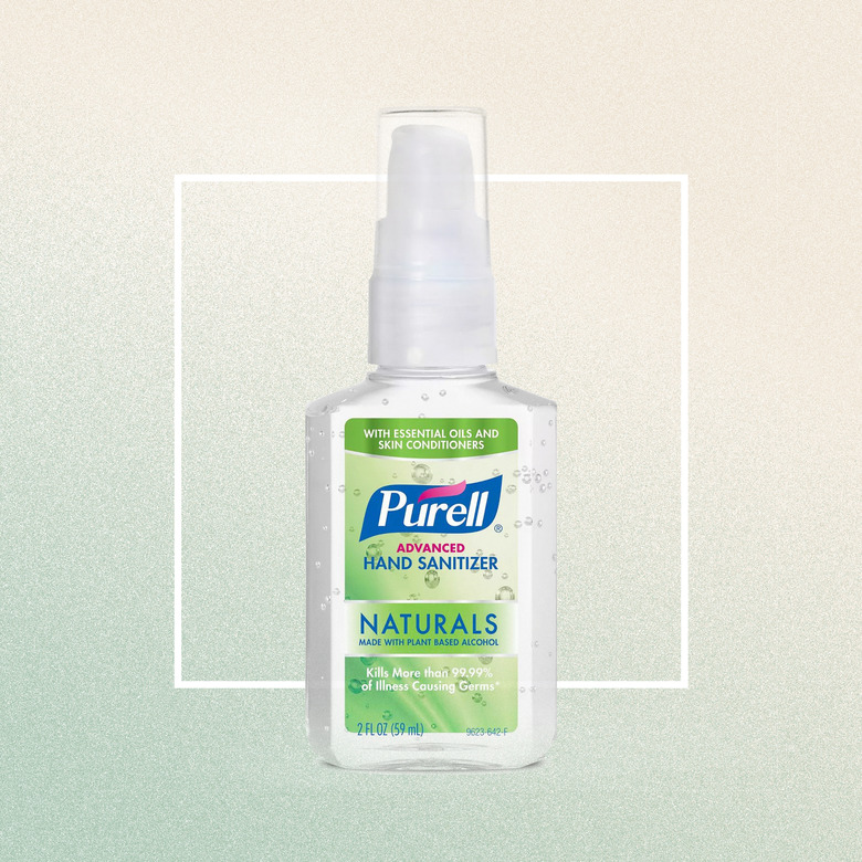 bottle of purell with graphic background