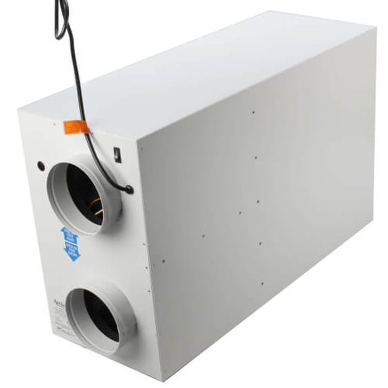 A white Energy Recovery Ventilation system