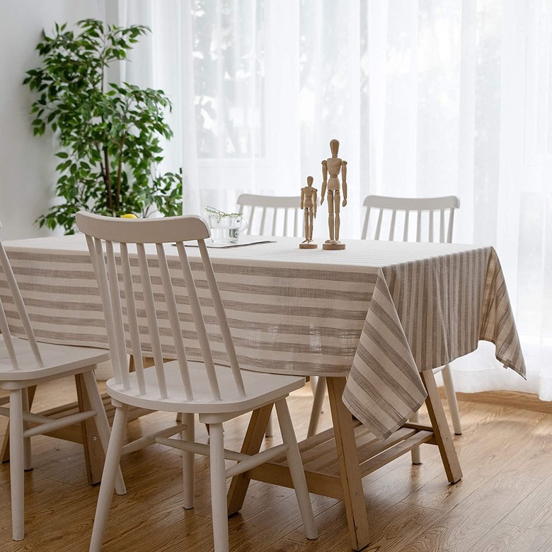 Rectangle farmhouse striped tablecloth