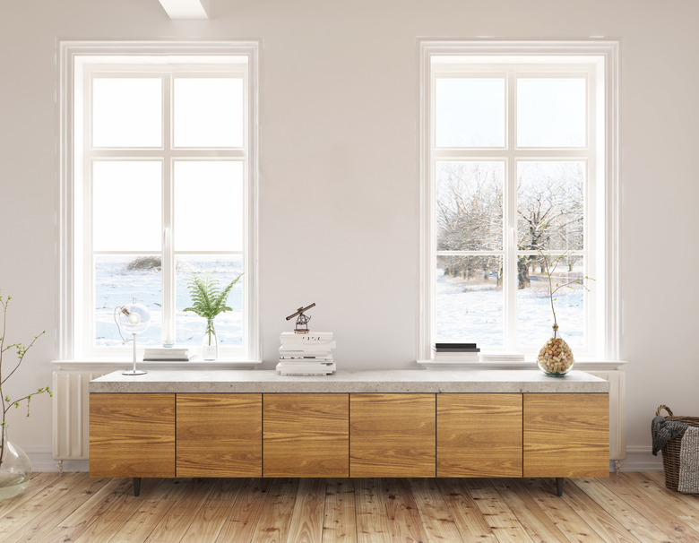 Dresser in the living room with beautiful view