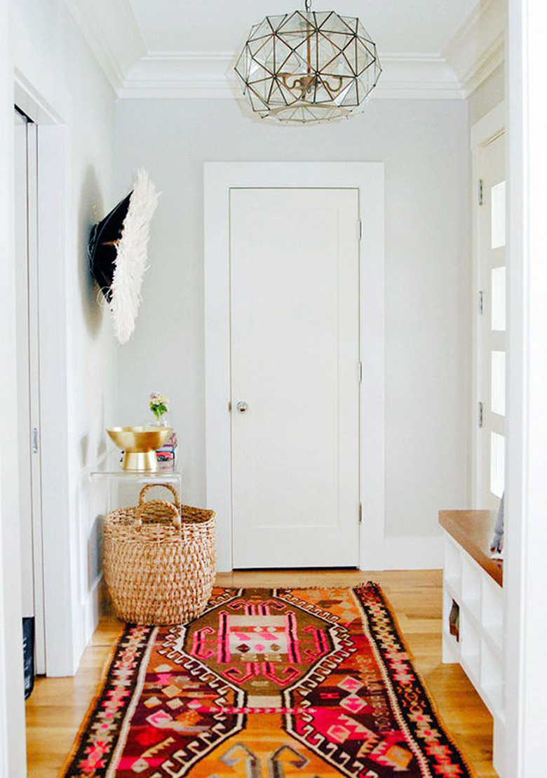 Colorful runner in hallway