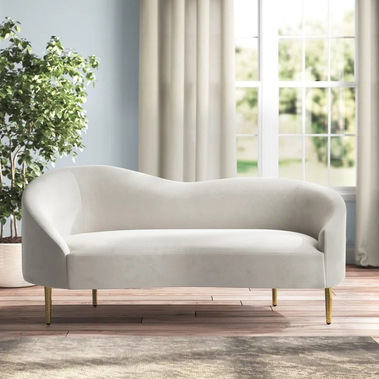 wayfair curved loveseat