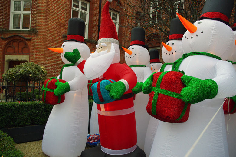 Inflatable Christmas display.