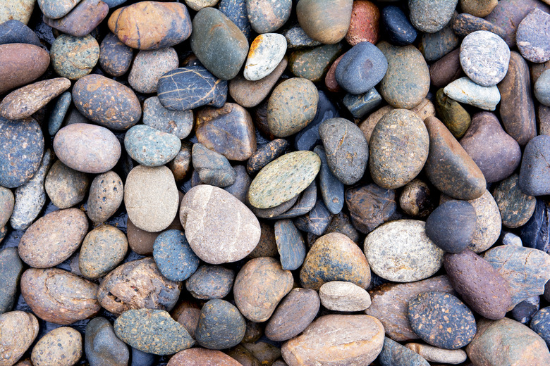 Pebbles background.Gravel background.Colorful pebbles background