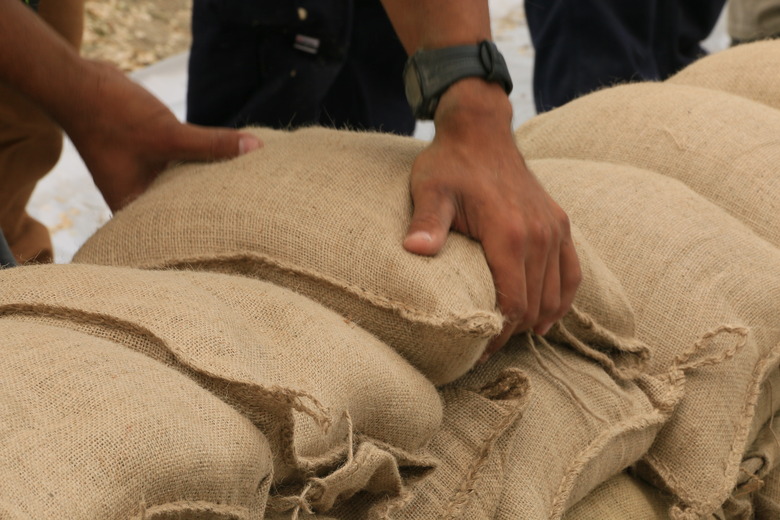 Sandbagging a Wall for Flood Protection