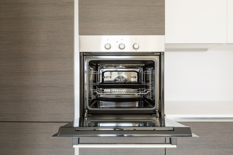 Detail of open kitchen oven