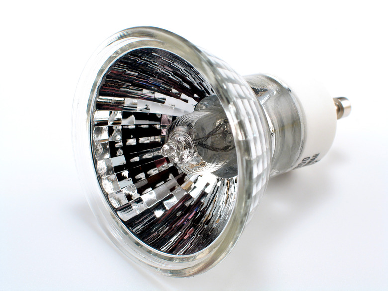 A single halogen spotlight bulb