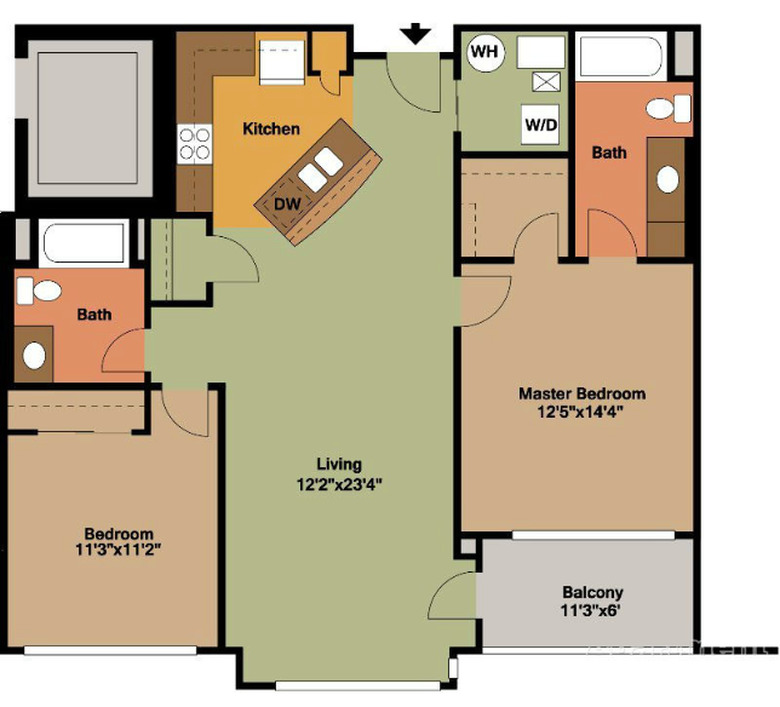 Floor plan of an apartment unit.