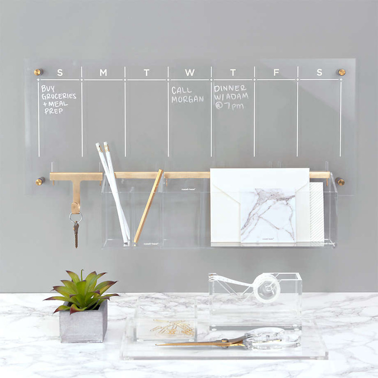 Russell + Hazel Acrylic Weekly Dry-Erase Calendar and Desk Organizer