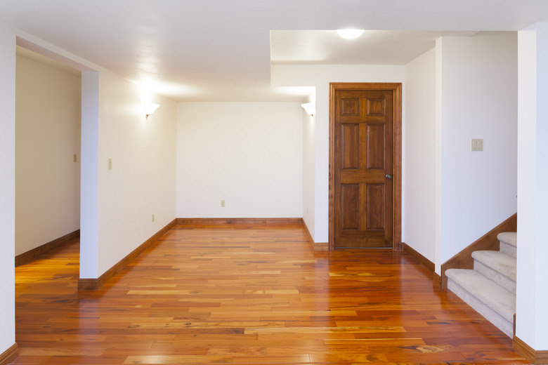 New Home Finished Basement With Hardwood Flooring