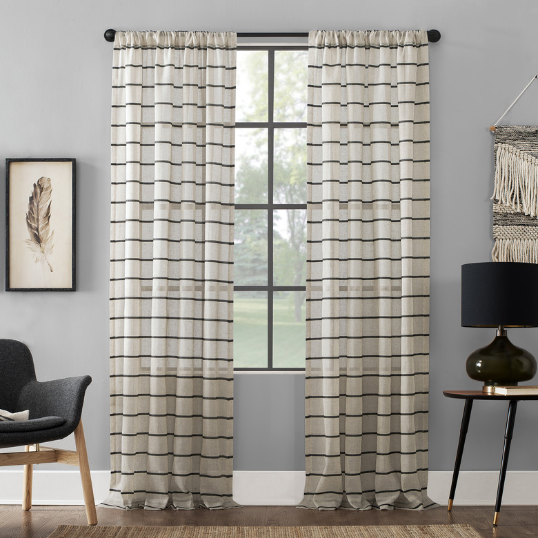 Clean Windows Twill Stripe Anti-Dust Curtain Panel, $28.28