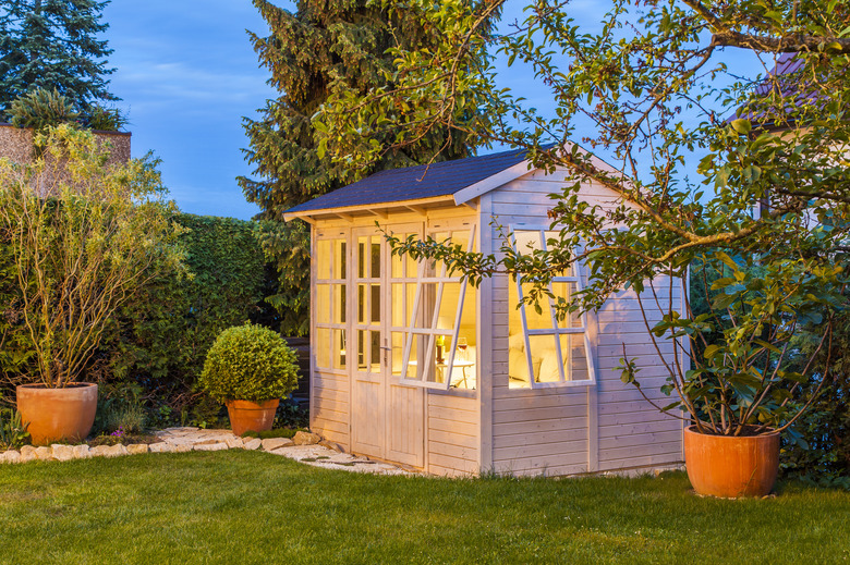 Lighted garden shed