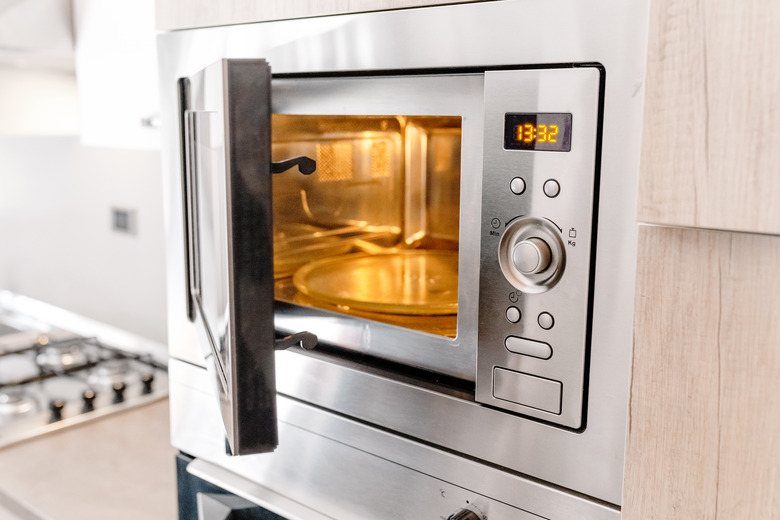 Modern kitchen microwave oven.