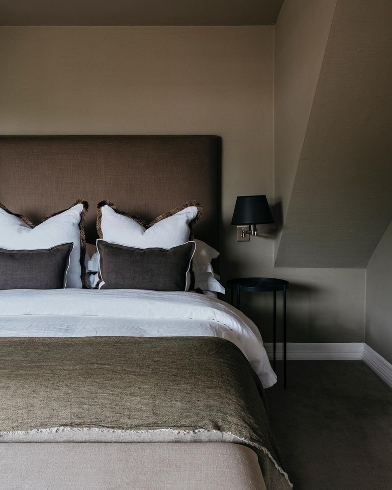 Brown room with brown headboard