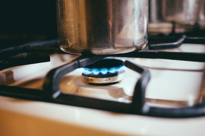 Close Up Of Food Cooking On Stove