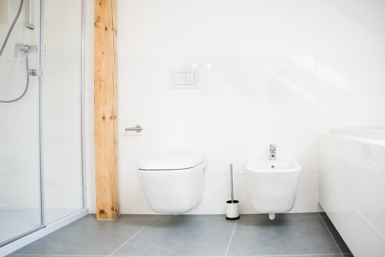 White modern toilet and bidet