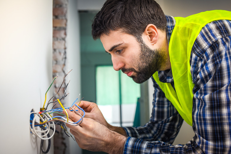 Electrician connecting wires