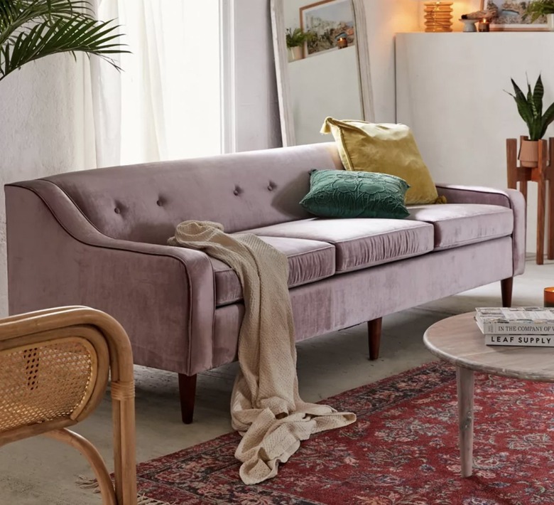 Urban Outfitters lavender velvet couch