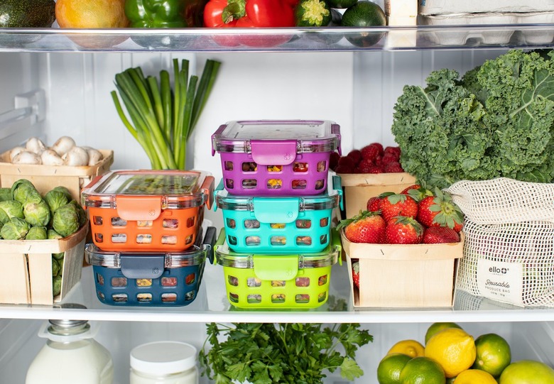 Refrigerator with vegetables and fruit