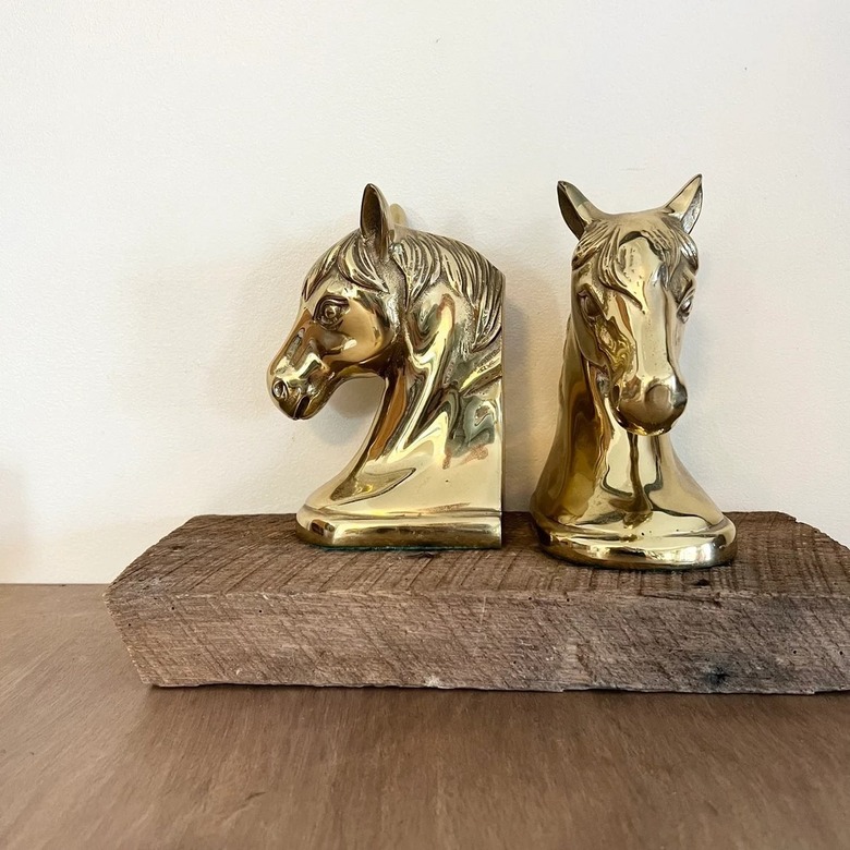 Brass horse bookends