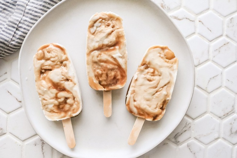 boba ice pops on white plate