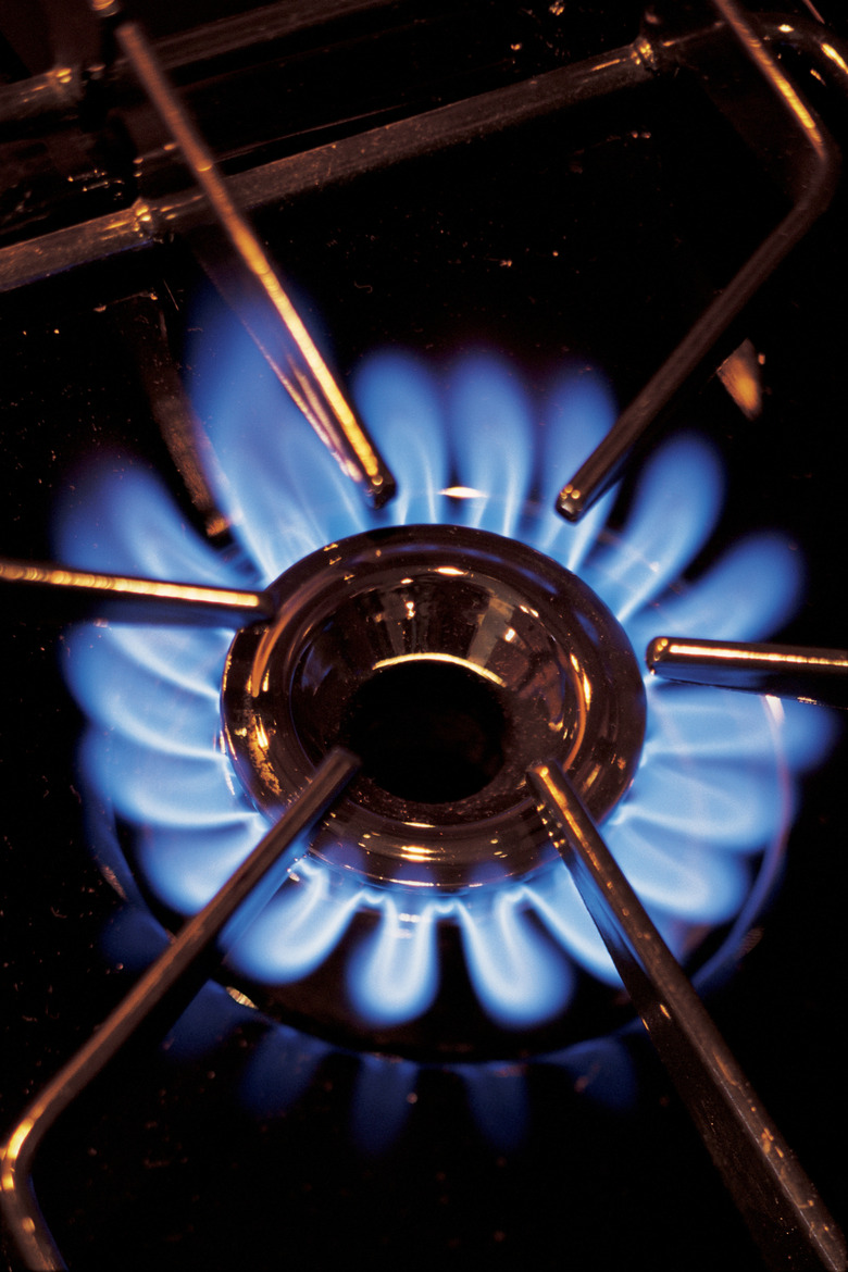 Gas stove burner lit