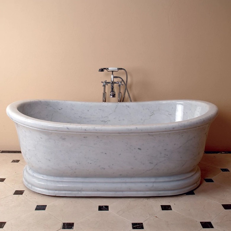 Stone Forest Old World Bathtub in Carrara marble