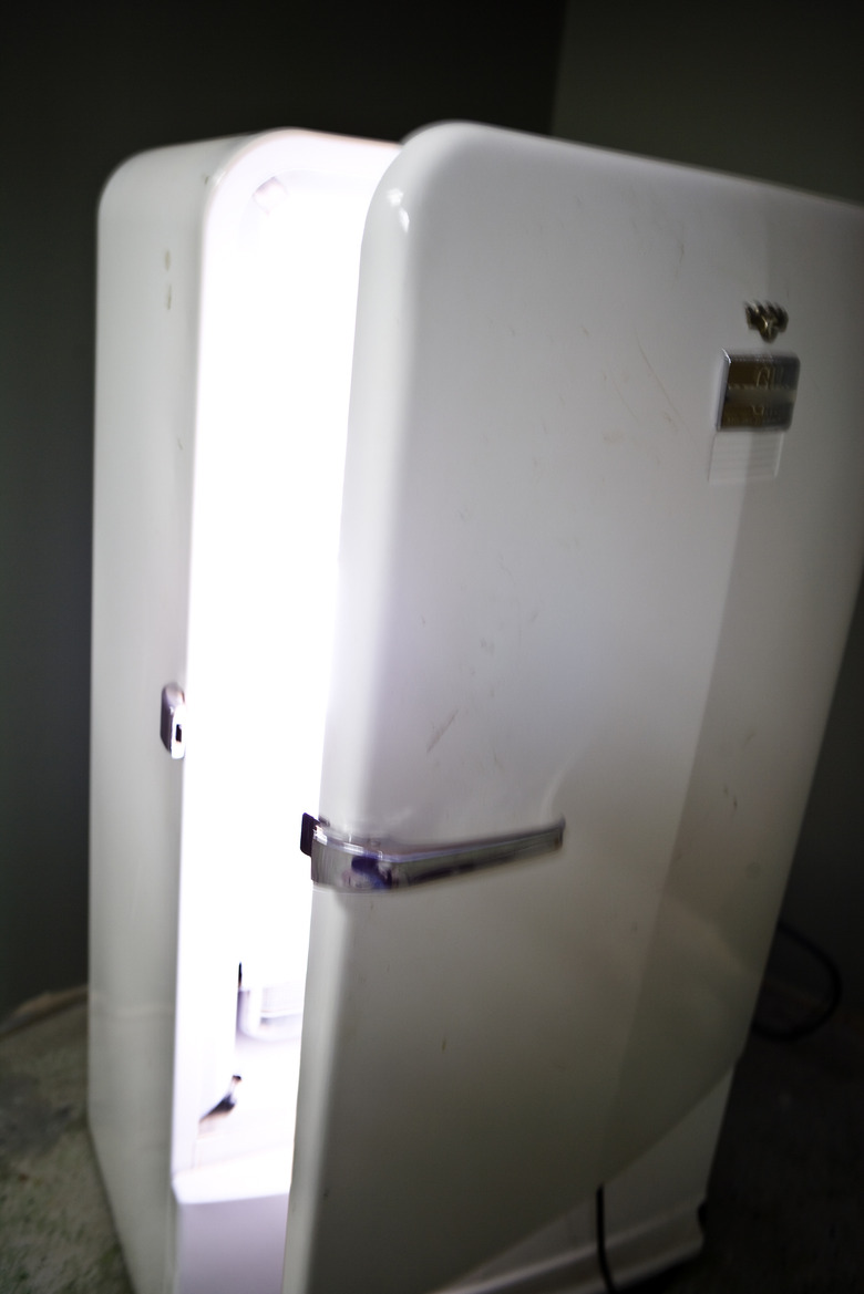 Refrigerator with open door