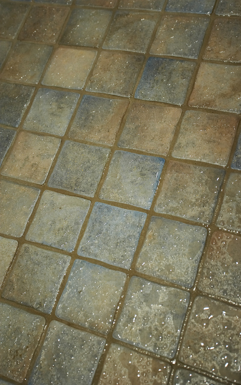 Wet tile floor