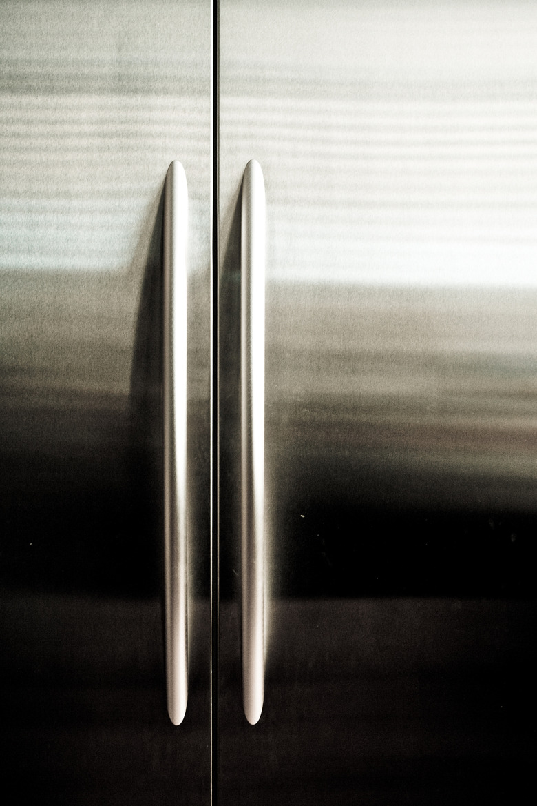 Doors on stainless steel refrigerator