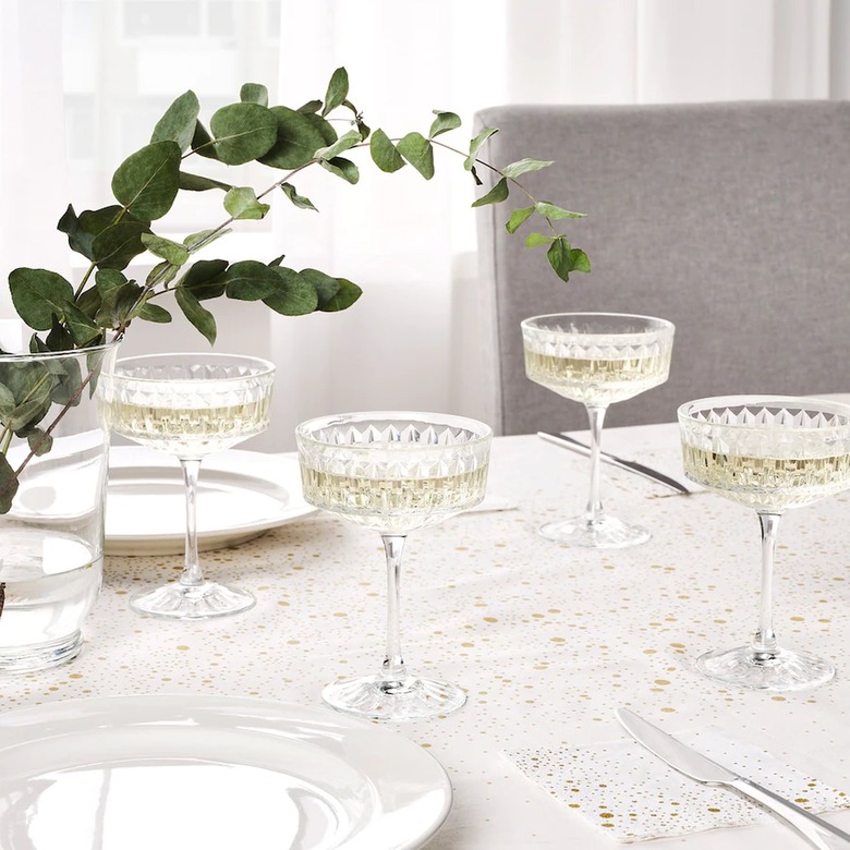 table with champagne coupes