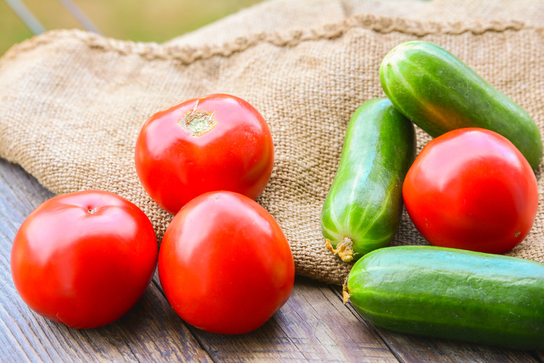 Vegetables, cucumbers and tomatoes