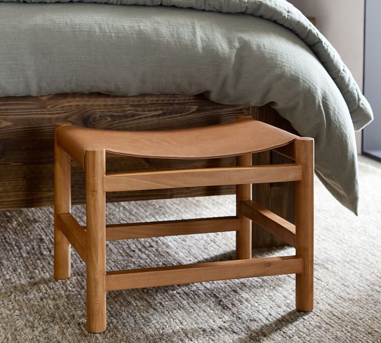 Pottery Barn Danish Leather Sling Stool, $199