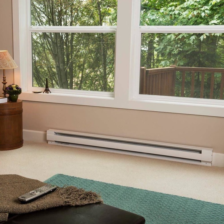 An electric heating system on the floor of a living room