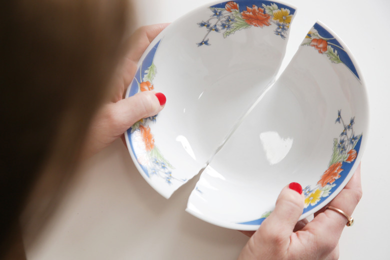 Repairing a broken bowl.