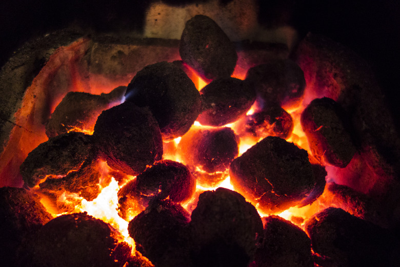 Coke Coal Burning in a Fireplace