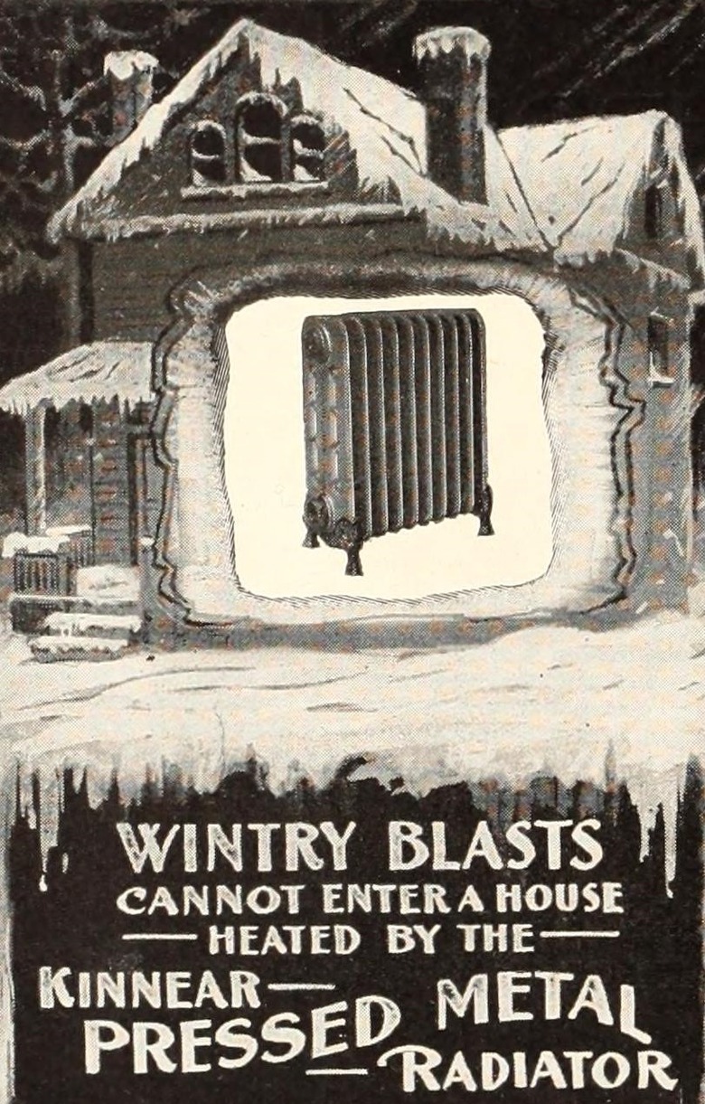 an Advertisement for Kinnear pressed metal radiators