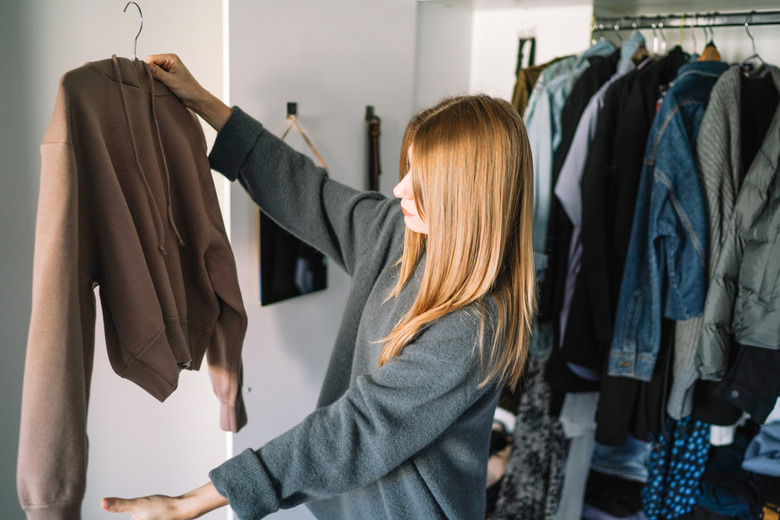 Organizing closet.