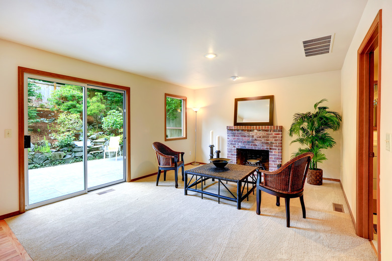 Living room with sitting area by the fireplace