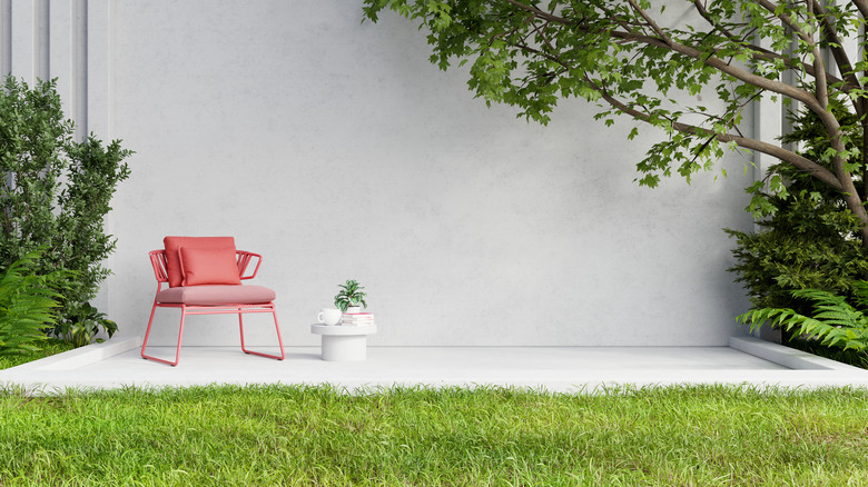 Modern concrete patio.