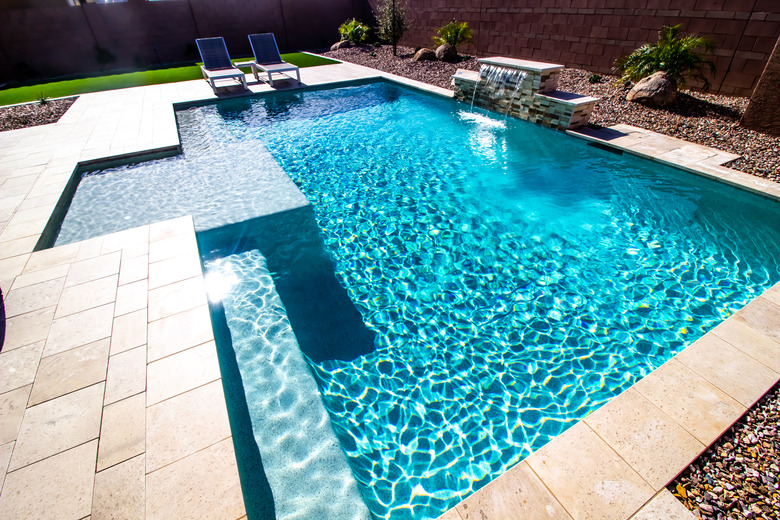 Backyard With Swimming Pool and Two Lounge Chairs