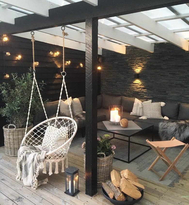 Black whimsical patio 