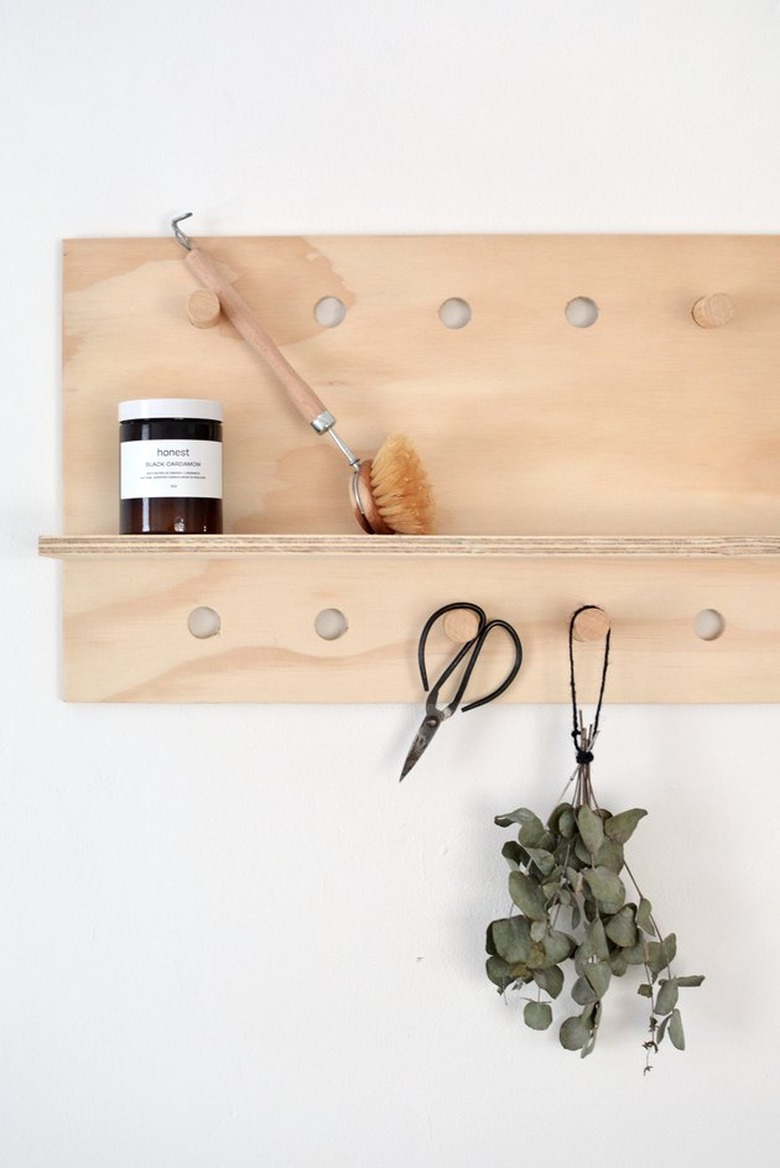 Pegboard shelf