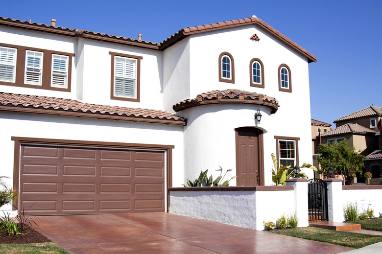 Stucco Home Exterior and Blue Sky