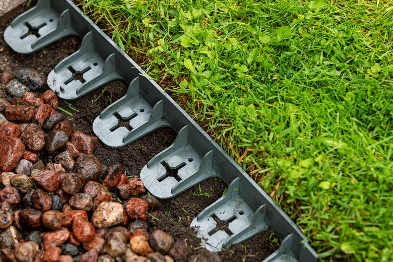 landscaping - plastic lawn edging in the garden