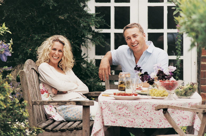 Portrait of Couple at Lunch in Their Garden