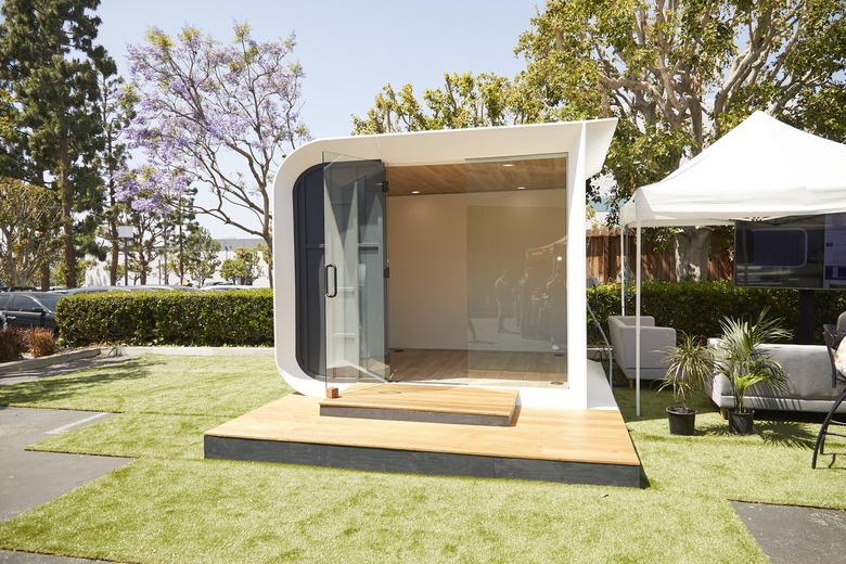 A 3-d printed home on a green space